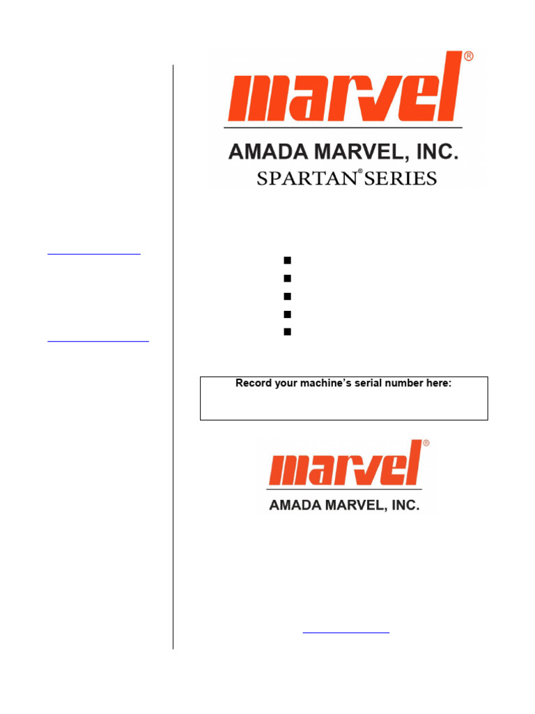 SA131WPC Marvel Saw Operator's Manual | PDF