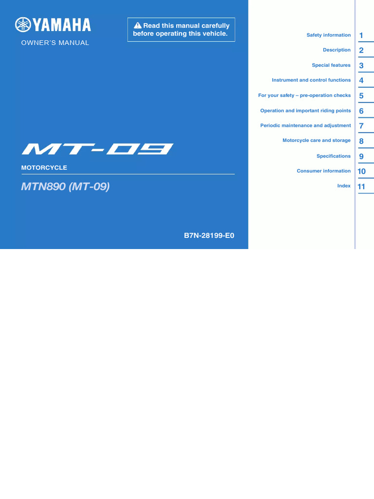 YAMAHA MTN890/MTN890D サービスマニュアル YAMAHA MTN890/MTN890D サービスマニュアル MT 09 | PDF | Vehicles