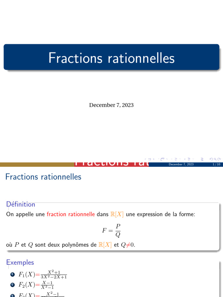 Fractions Rationnelles | PDF