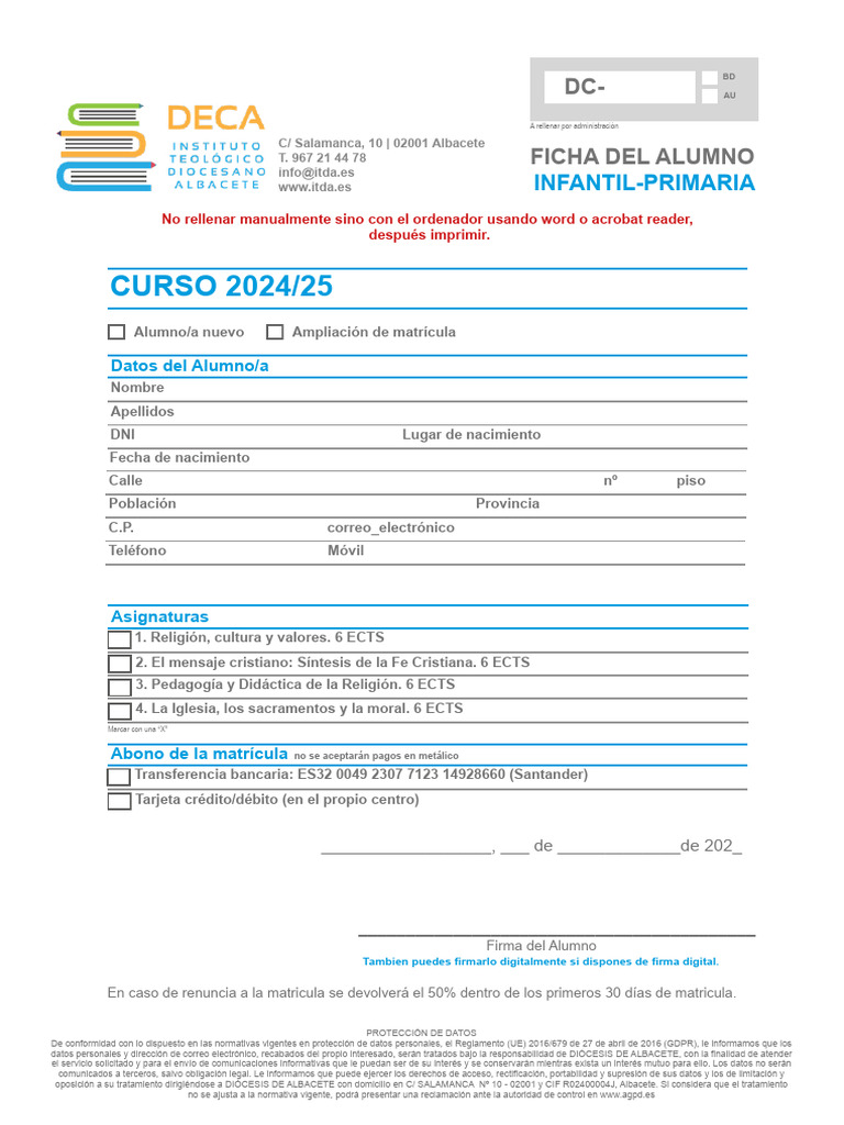 DECA Primaria 2024 25 | PDF