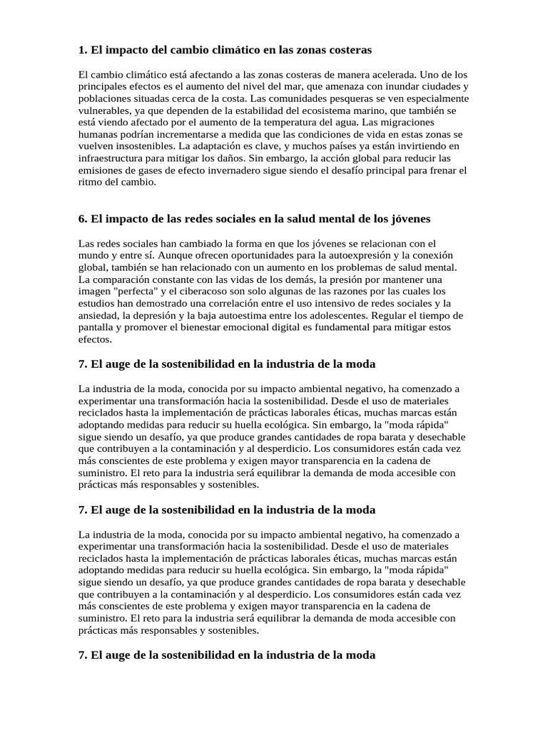 Sostenibilidad en la moda actual | PDF | Sustentabilidad | Entorno natural