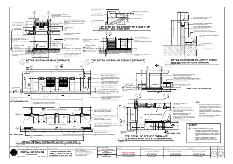 Typ. Spot Detail Section of Stair Step: (With Non - Skid Nosing Strip ...