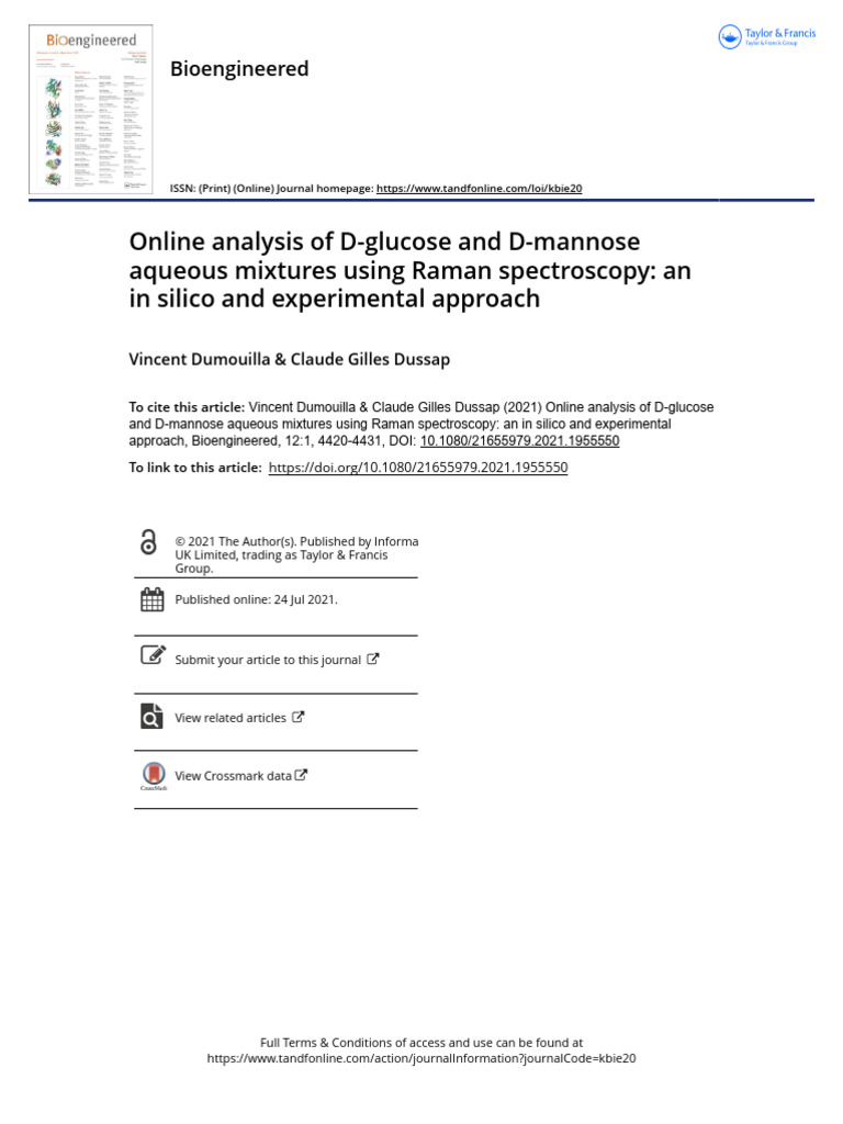 Online analysis of d glucose and d mannose aqueous pdf