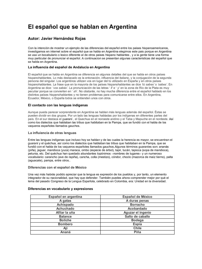 PDF) Acerca del español de Córdoba (Argentina). Rasgos