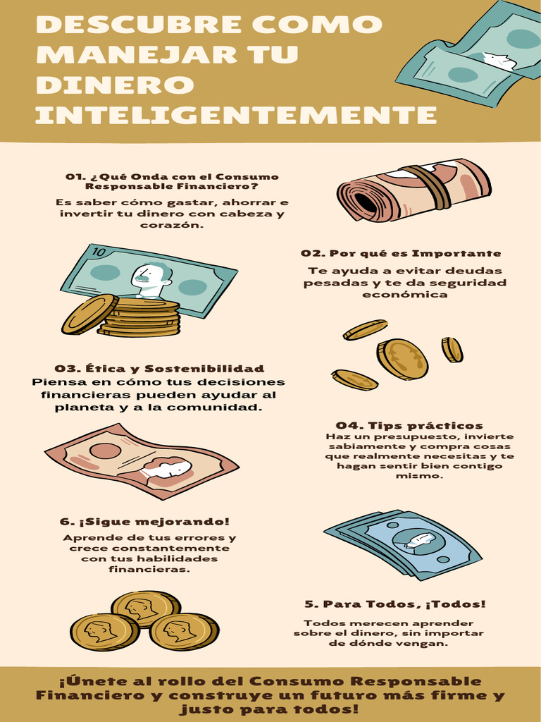 Infografía Consejos para Mejorar Tus Finanzas Ilustrado Marrón | PDF