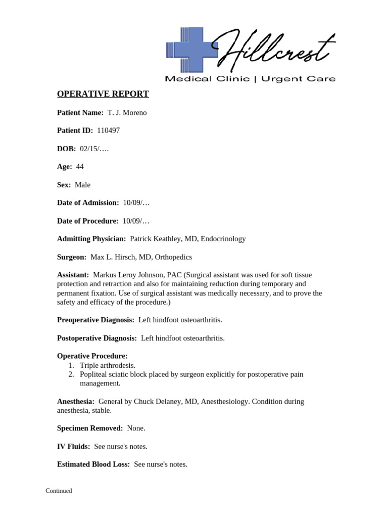 Operative Report | PDF