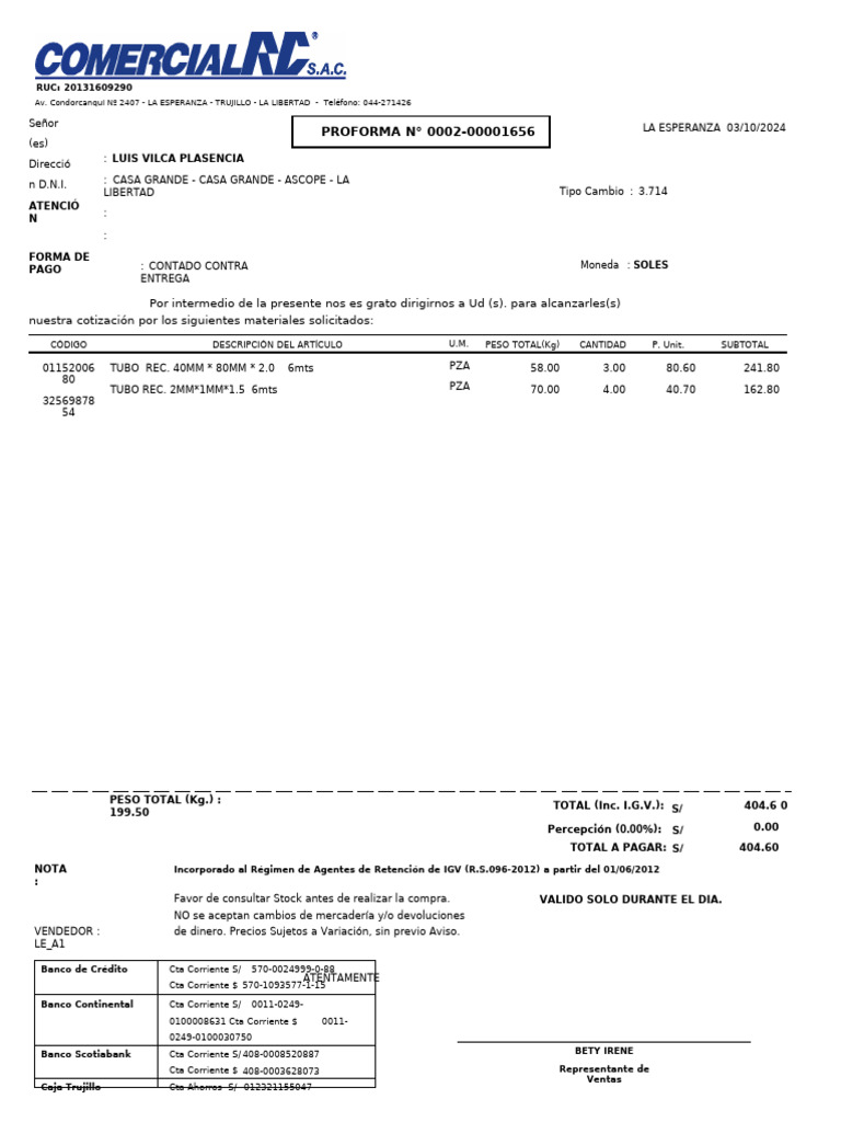 Comercial RC | PDF