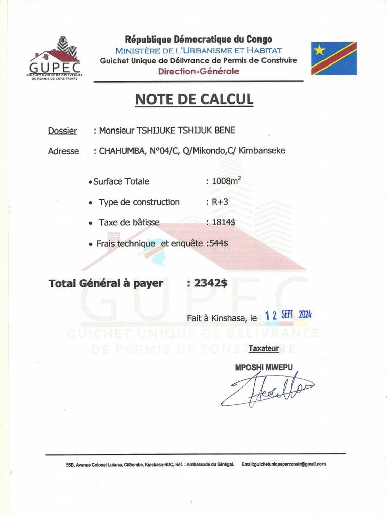 Note Des Calculs | PDF