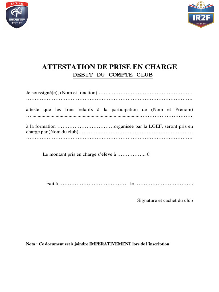 Comment Fonctionne L’Attestation De Prise En Charge – UPFV