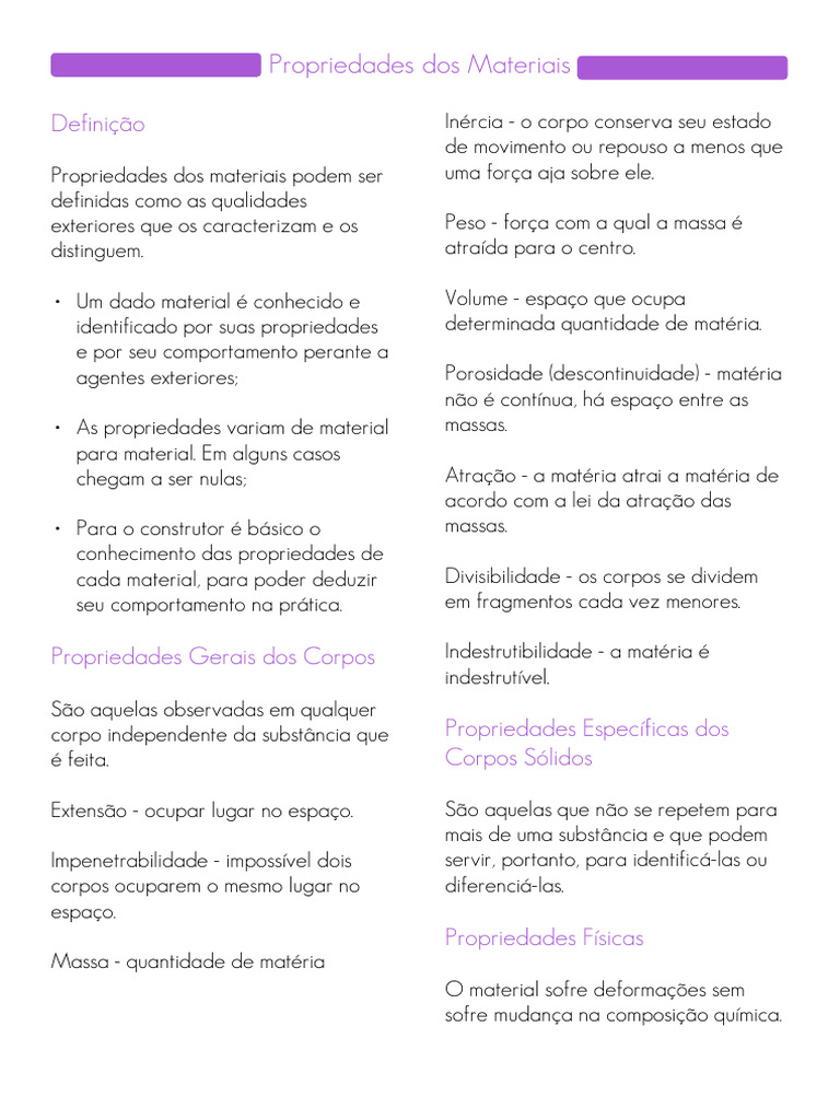 Propriedades dos Materiais de Construção | PDF | Matéria | Tecnologia e ...