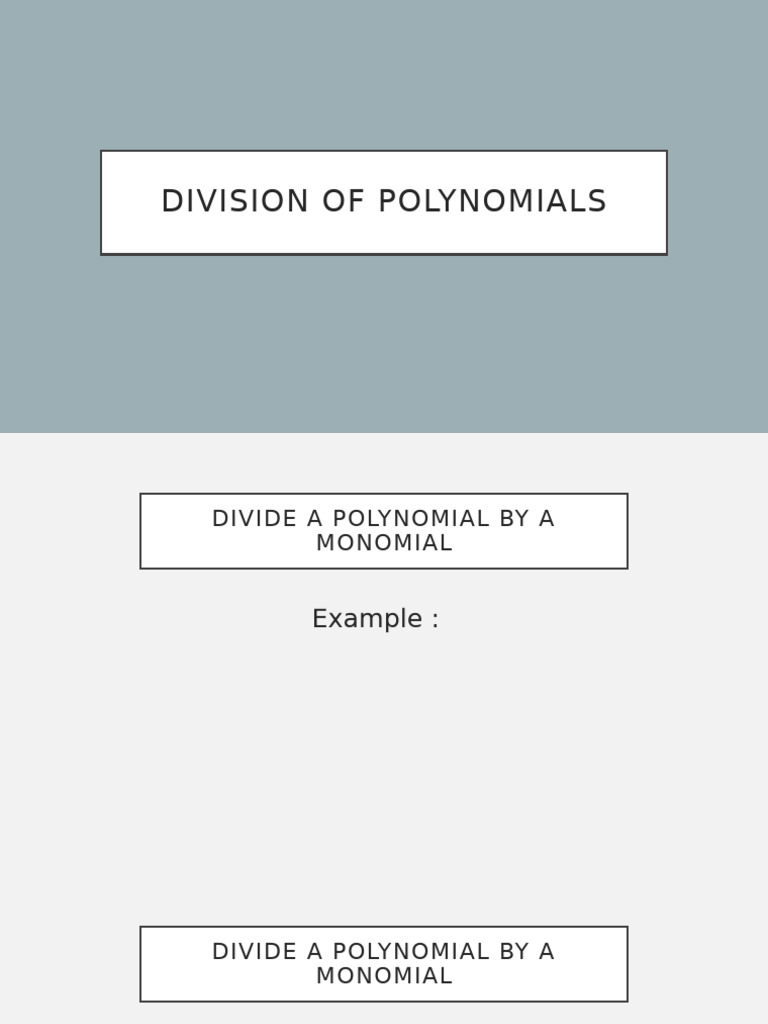 Division of Polynomials | PDF