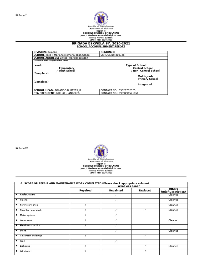 BE Form 7 | PDF