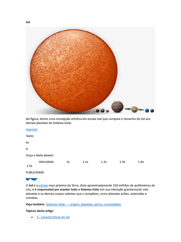 O Sol e Seu Sistema | PDF