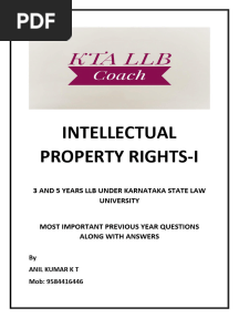 Intellectual Property Rights I KSLU Notes Final
