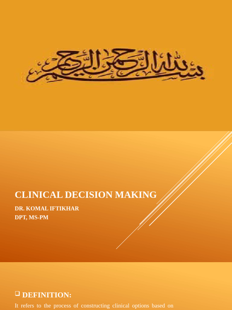 Lec 6 clinical decision making pdf