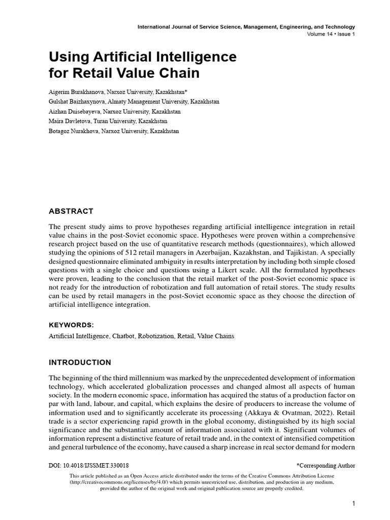 Using Artificial Intelligence For Retail Value Chain | PDF | Artificial ...