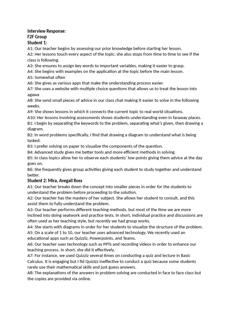 Interview Response | PDF