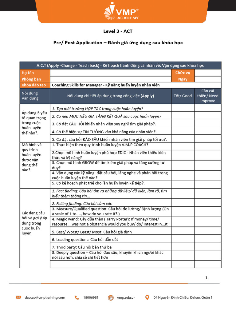 Level 3 - Pre-Post Test - Coaching Skills | PDF