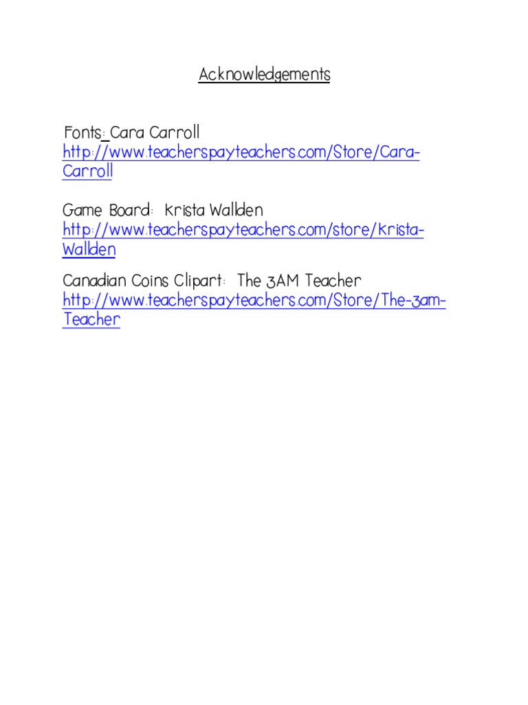 Acknowledgements: Carroll | PDF