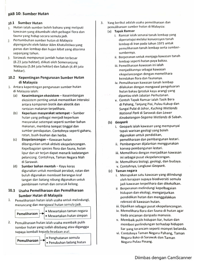 Nota Bab 10 Dan 11 Geografi Tingkatan 3 | PDF