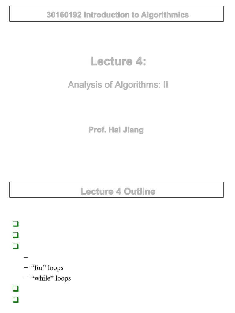Lecture 4 | PDF