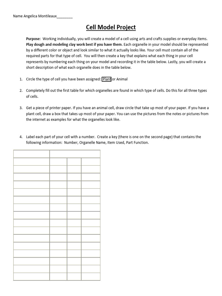 Cell Model Final | PDF