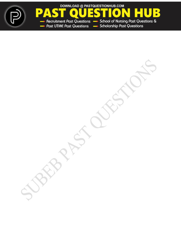 Subeb Past Questions and Answers | PDF