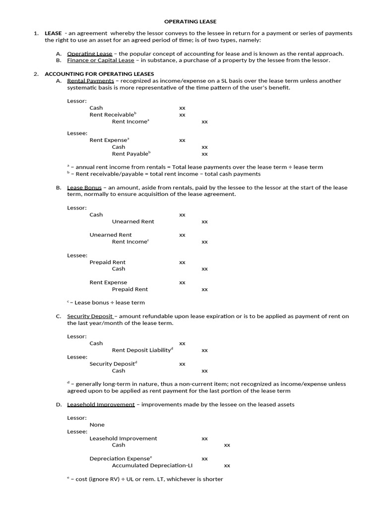 Operating Lease | PDF