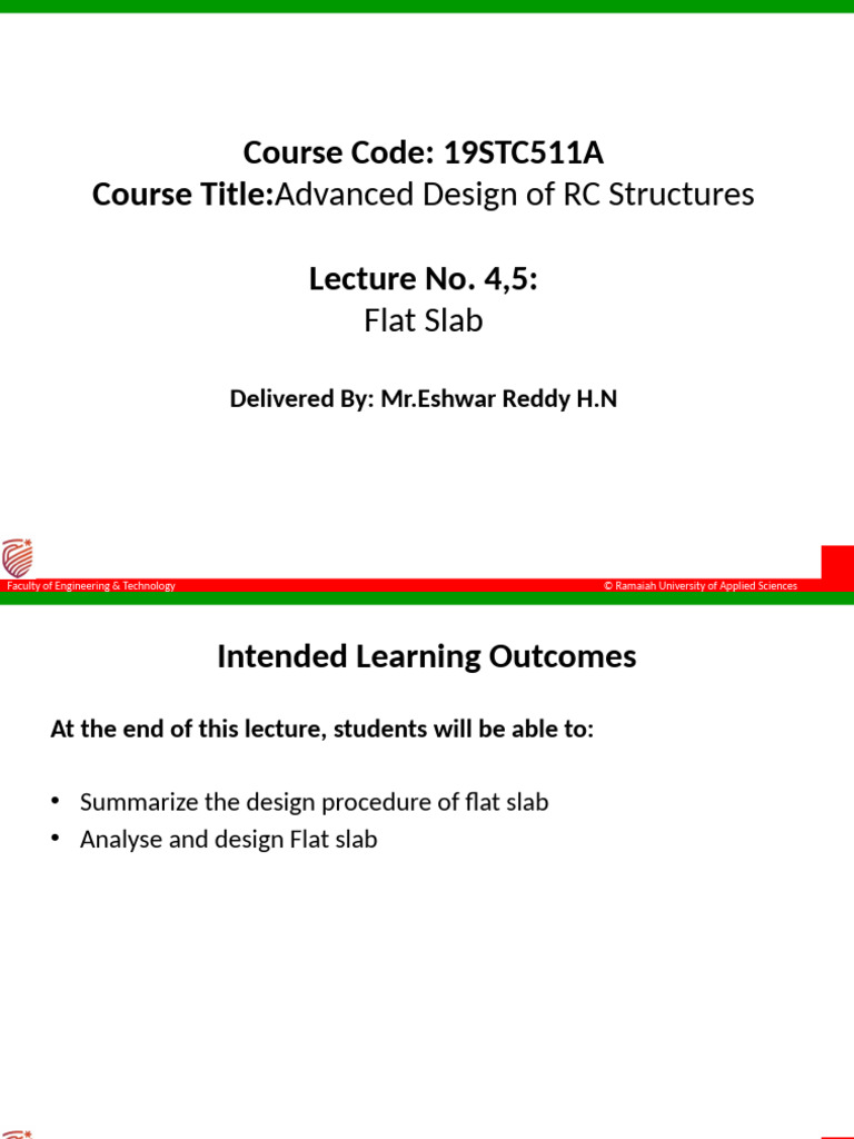 Lecture 4+5 Flat Slab | PDF