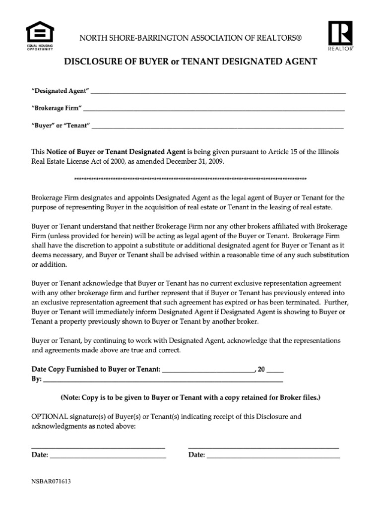 NSBAR Buyer or Tenant Designated Agent PDF | PDF