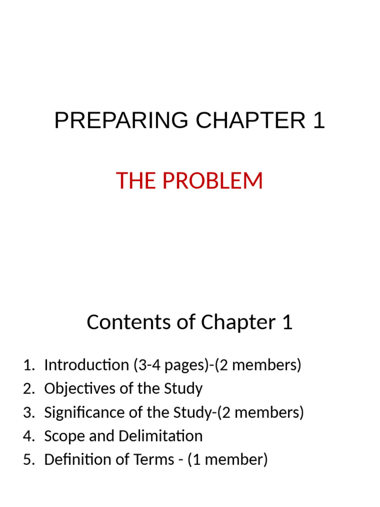 Preparing Chapter 1 | PDF