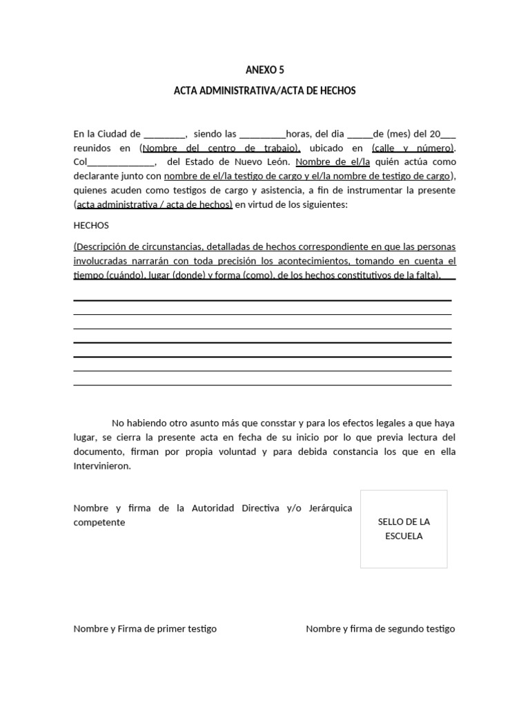 Acta Administrativa | PDF