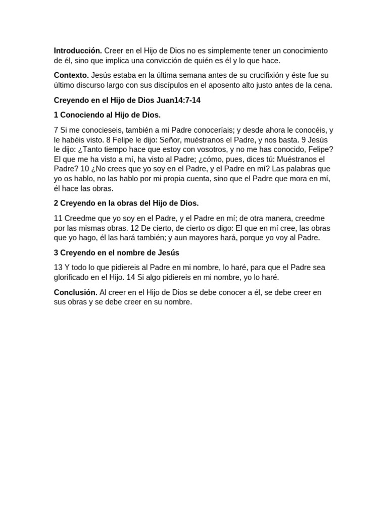 Creyendo en El Hijo de Dios | PDF | Religión y espiritualidad