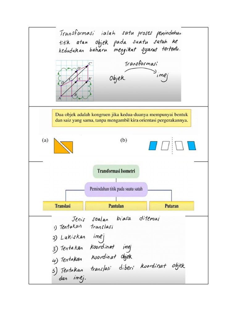 Bab 11 Transformasi Isometri Ting2 Pdf