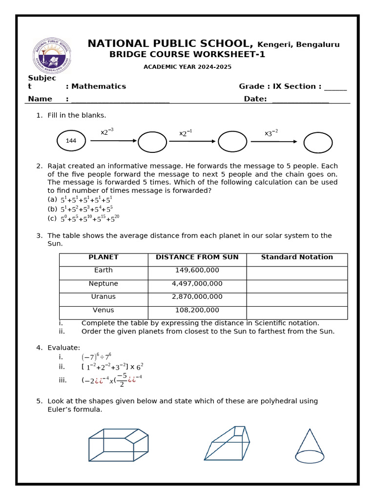 Math WS-1 | PDF