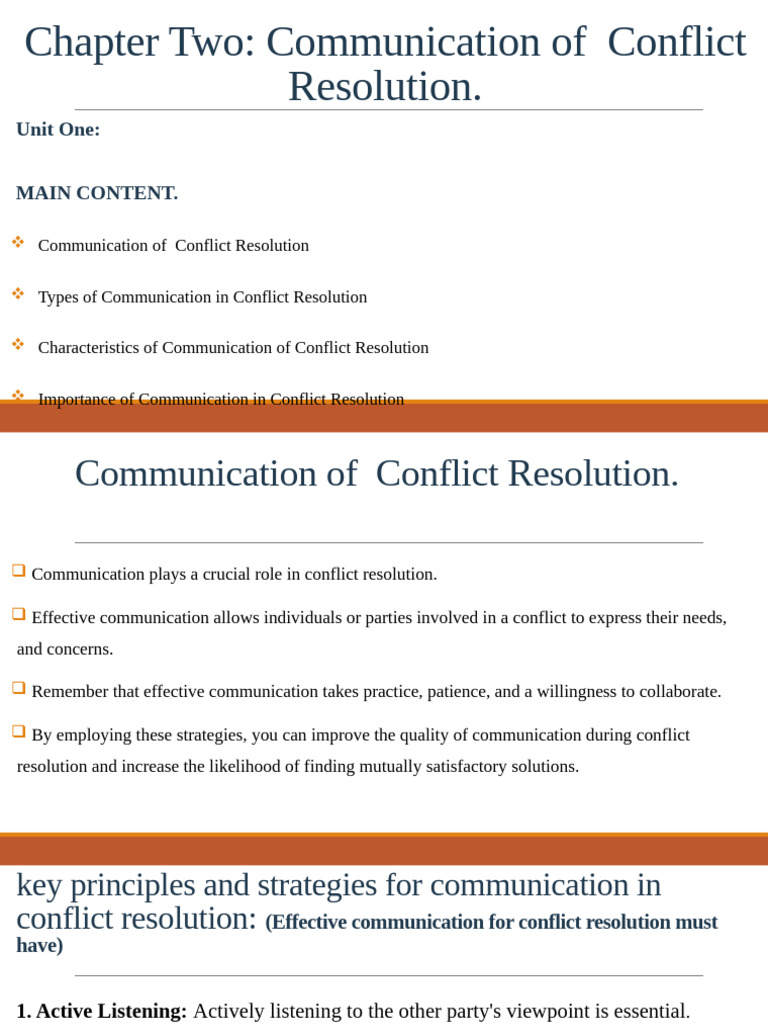 Conflict Ch2 Unit 1 | PDF
