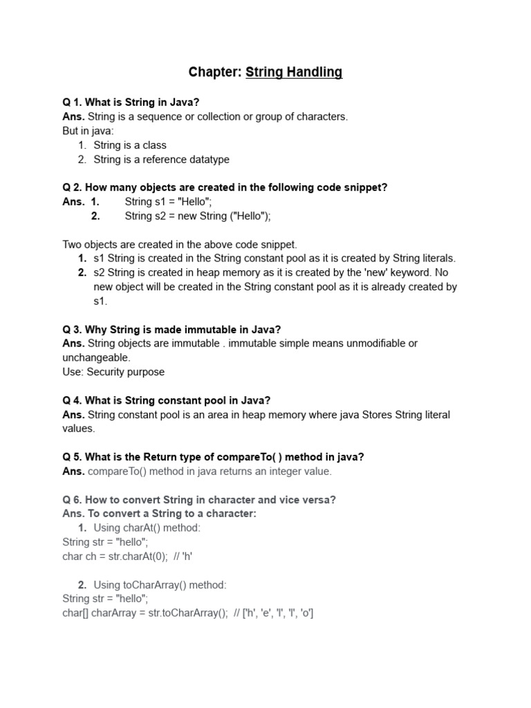 String Interview Q N A | PDF