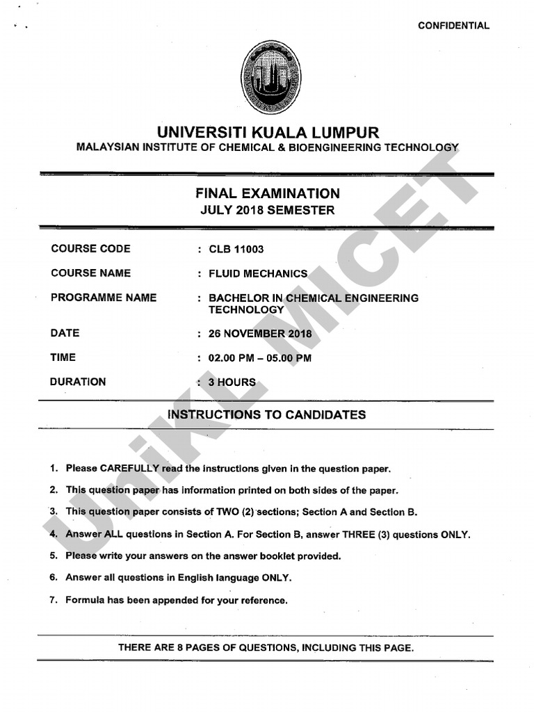 CLB 11003 Fluid Mechanics | PDF