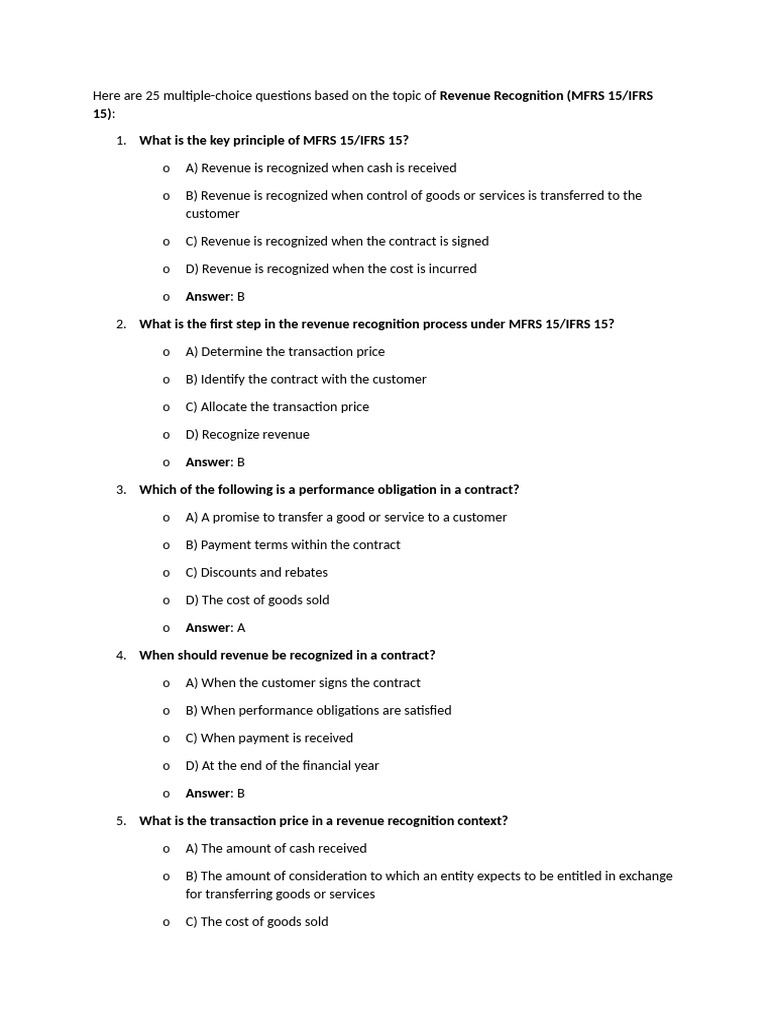 Multiple Performance Obligations | PDF