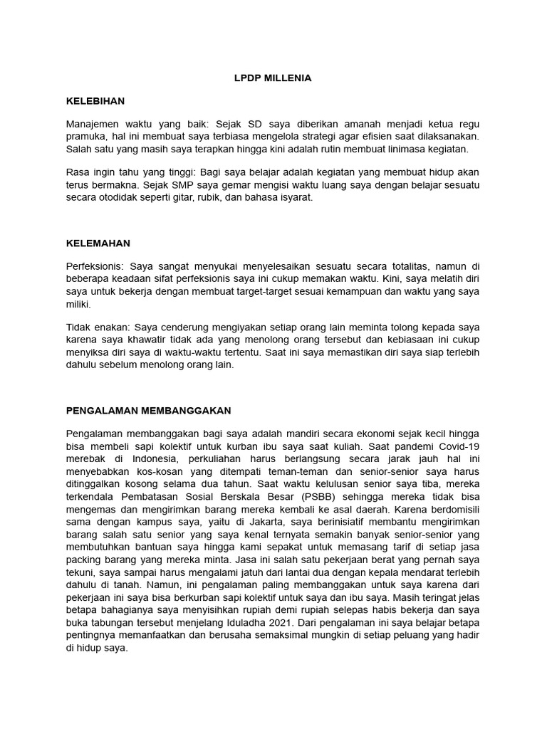 LPDP Millenia | PDF