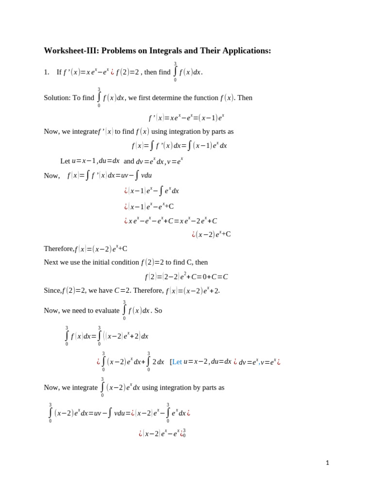 Worksheet III | PDF