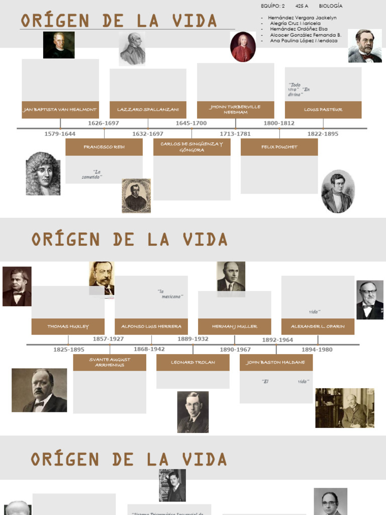 Orígen de La Vida Línea Del Tiempo | PDF | Abiogénesis | Ciencias sociales