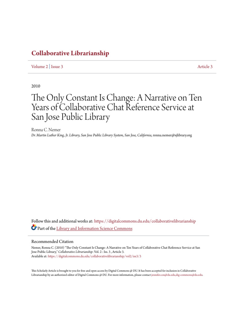 Nemer - The Only Constant Is Change | PDF