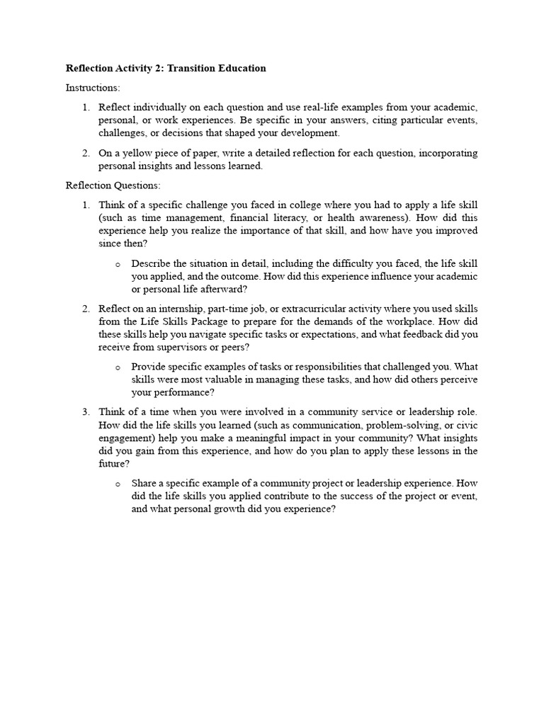 Reflection Activity 2 | PDF