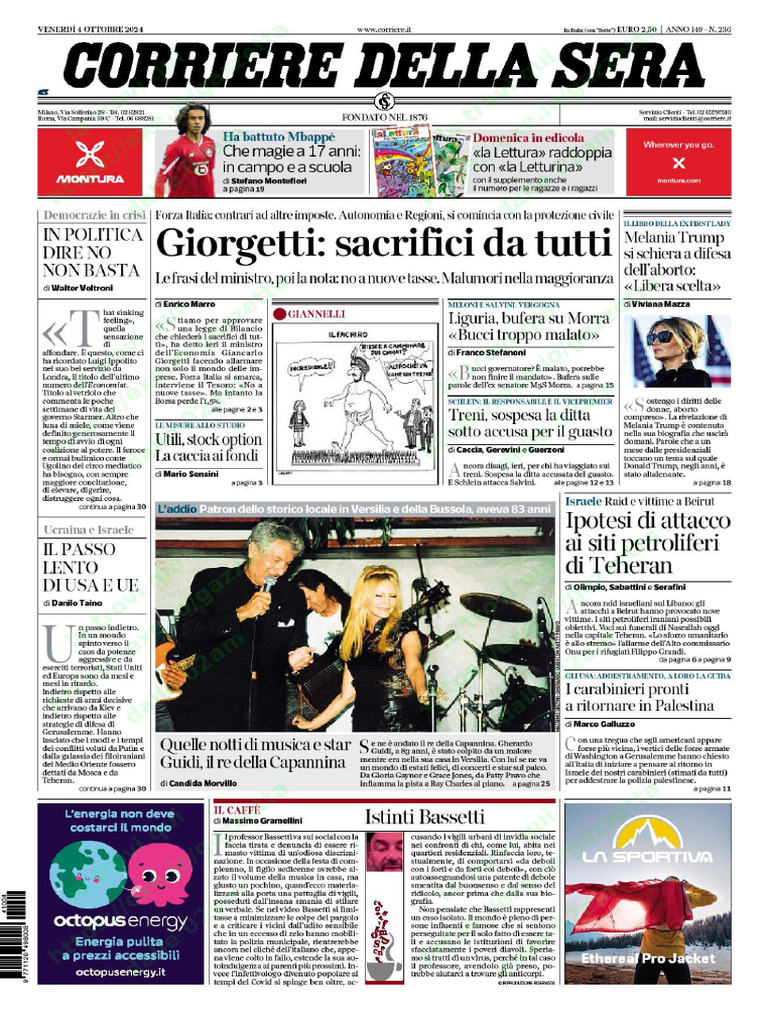 2024-10-04h Il Corriere Della Sera | PDF
