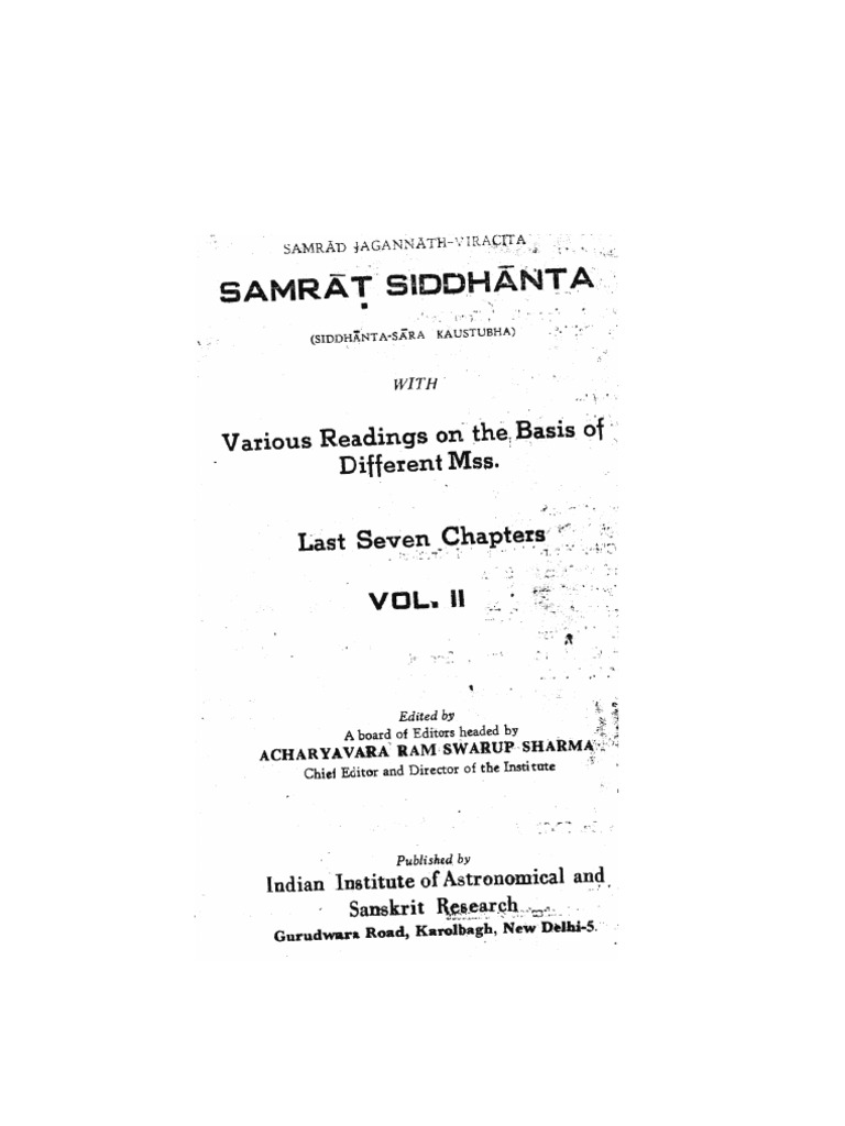 Samrat Siddhanta 2 | PDF