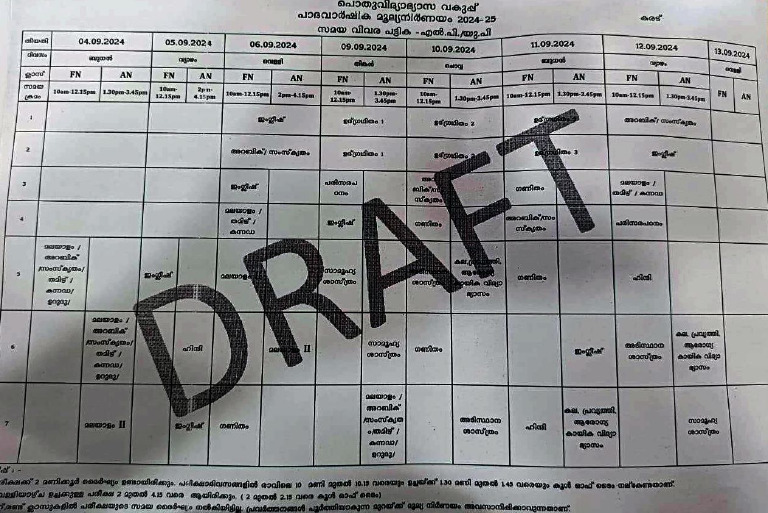 Onam Exam Time Table 2024 Lp Up Pdf Pdf