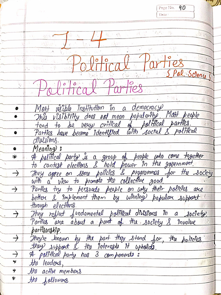 Class 10 Pol Sci CH 4 Notes | PDF