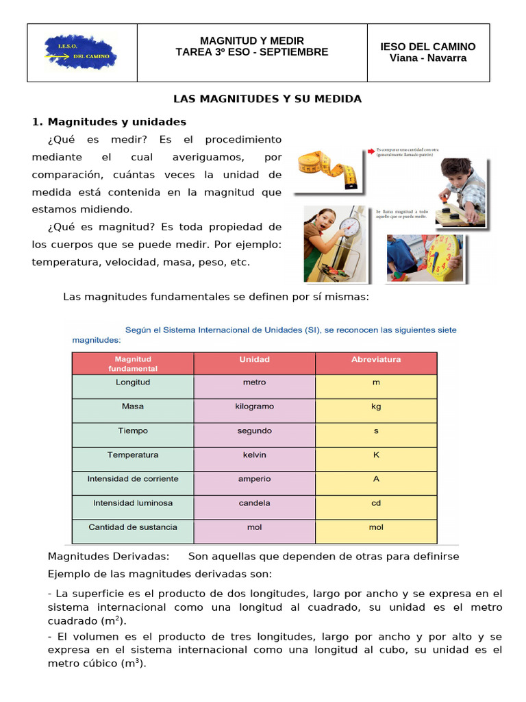 MAGNITUDES y NOTACIÓN CIENTÍFICA | PDF | Masa | Sistema Internacional ...