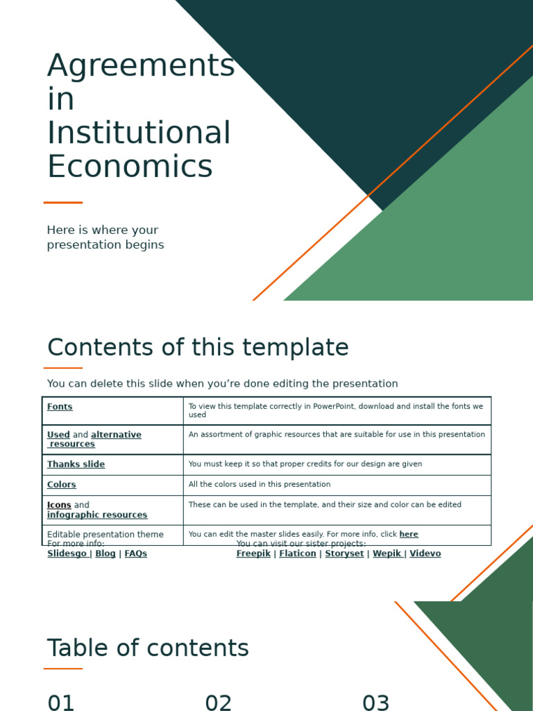 Agreements in Institutional Economics by Slidesgo | PDF